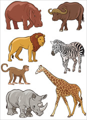 African Animal vector illustrations