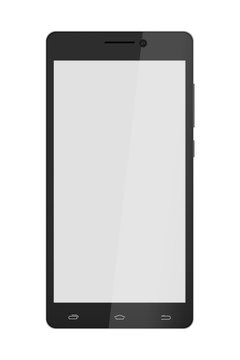 Black Smart Phone With Blank Screen.