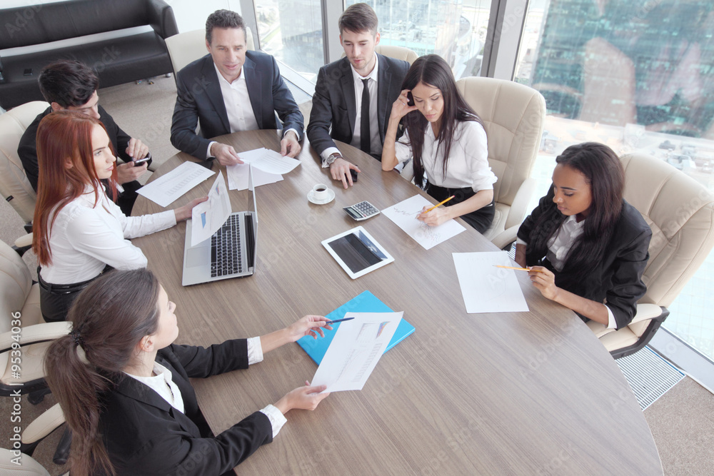 Wall mural business meeting