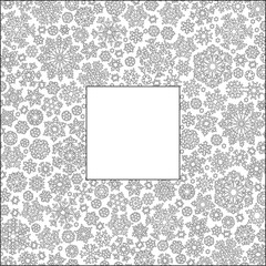 Christmas frame from snowflakes for a card vector. Pattern for c