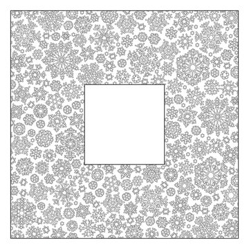 Christmas frame from snowflakes for a card vector. Pattern for c