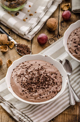 Chocolate pudding and baked granola