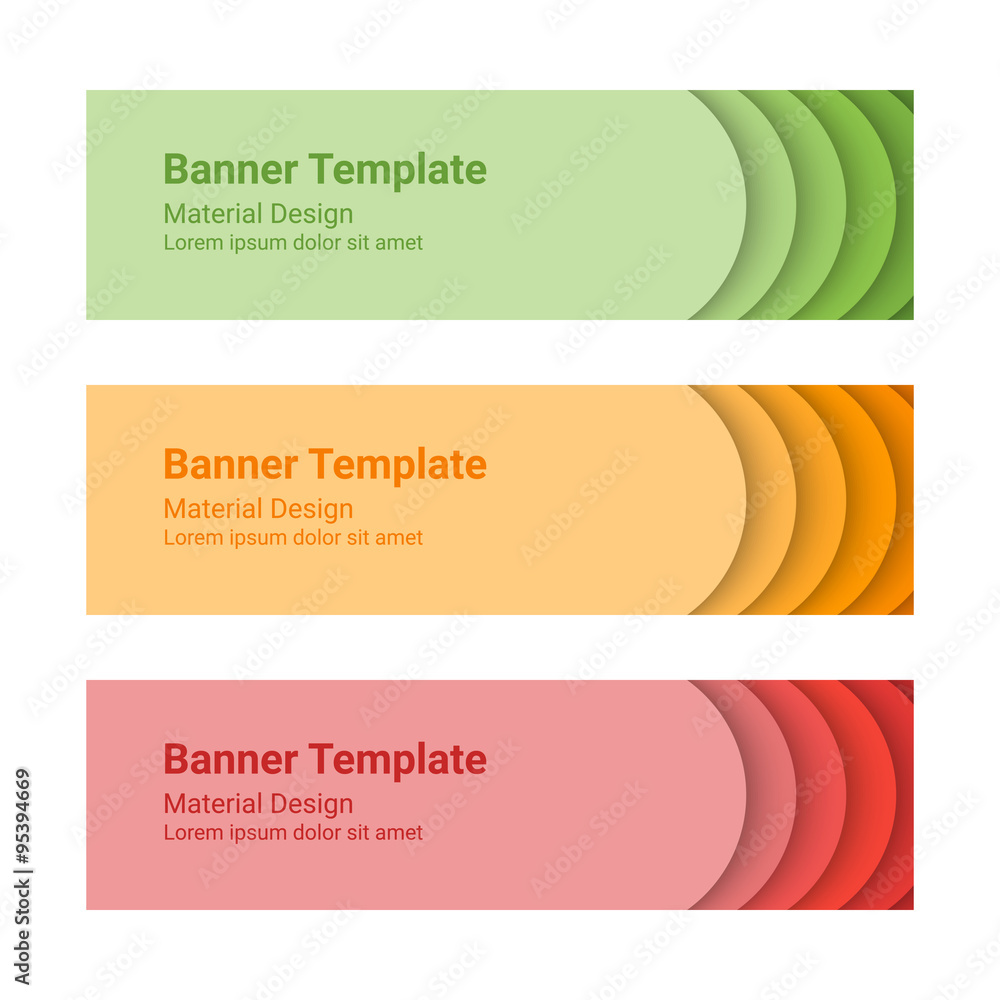 Wall mural set of modern colorful horizontal vector banners.