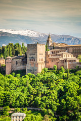 ancient arabic fortress of Alhambra, Granada, Spain - obrazy, fototapety, plakaty