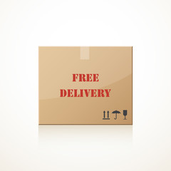 Cardboard box. Free delivery.