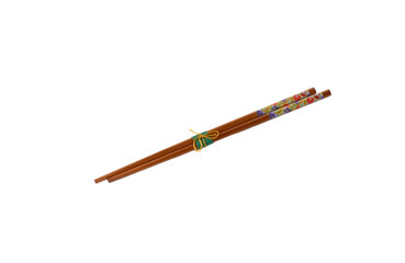 wooden chopstick isolated on white background