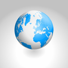 Vector globe icon of the world