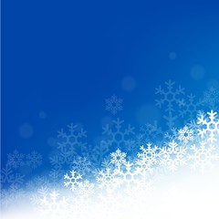 Winter background with beautiful various snowflakes