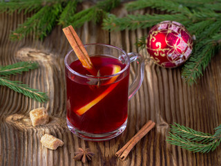 drink of red color with spices