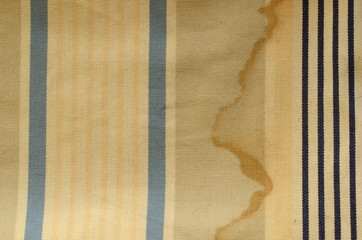 Curtain texture. Sunblind cloth with old navy stripes and shabby effect
