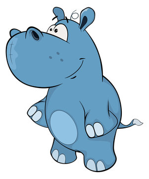 A little hippo. Cartoon