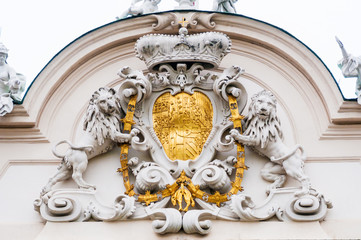 Architectural detail of Belvedere Palace in Vienna, Austria