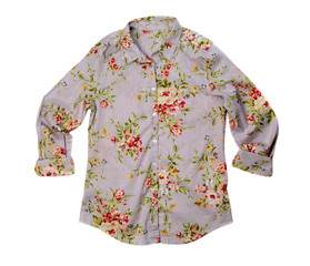 Gray shirt with a flower pattern