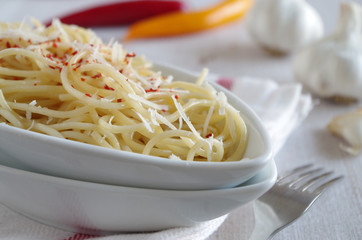 spaghetti aglio e olio e peperoncino