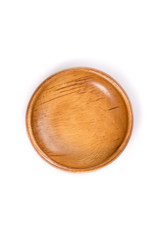 brown wooden plate on white background