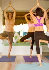 Obraz premium practicing yoga