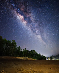 milky way rise above dried land