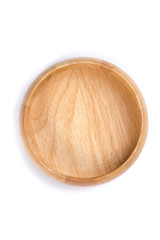 brown wooden plate on white background