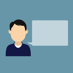 Avatar and space for text. Speech bubbles. 