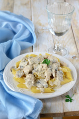 Creamy Chicken Pasta on the Table