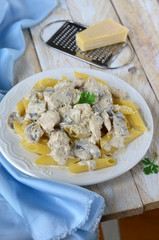 Creamy Chicken Pasta on the Table