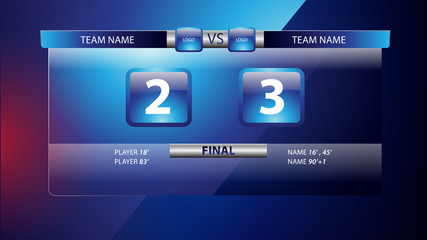 Broadcast graphic for football final score