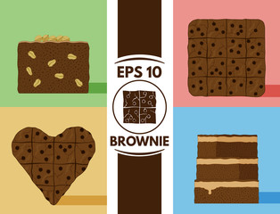 Flat brownie collection eps10