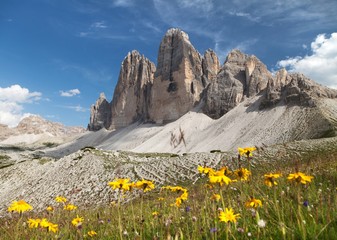 Drei Zinnen or Tre Cime di Lavaredo, Italian Alps - obrazy, fototapety, plakaty