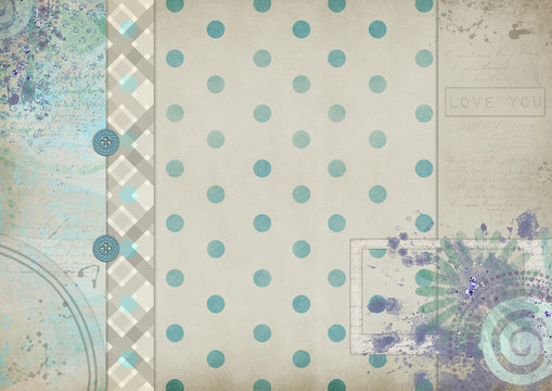 Vintage scrapbooking card with pastel tones with an inscription