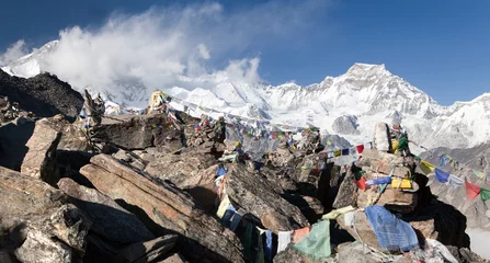 Store enrouleur tamisant Cho Oyu Panoramic view of mount Cho Oyu and mount Gyachung Kang