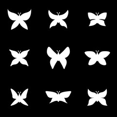 Vector white butterfly icon set. Butterfly Icon Object, Butterfly  Icon Picture, Butterfly Icon Image - stock vector