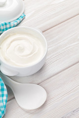 Fototapeta na wymiar Sour cream in a bowl