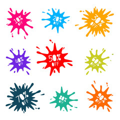Colorful Vector Sale Splashes Set