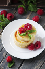 Cottage cheese pancakes, homemade traditional Ukrainian and Russ