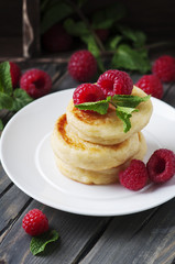 Cottage cheese pancakes, homemade traditional Ukrainian and Russ