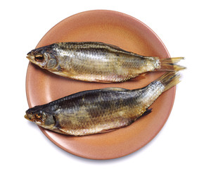 Dried fish in plate