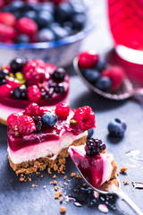 Berry fruit winter cheesecake