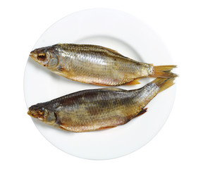Dried fish in plate