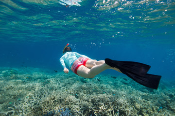 Woman snorkeling