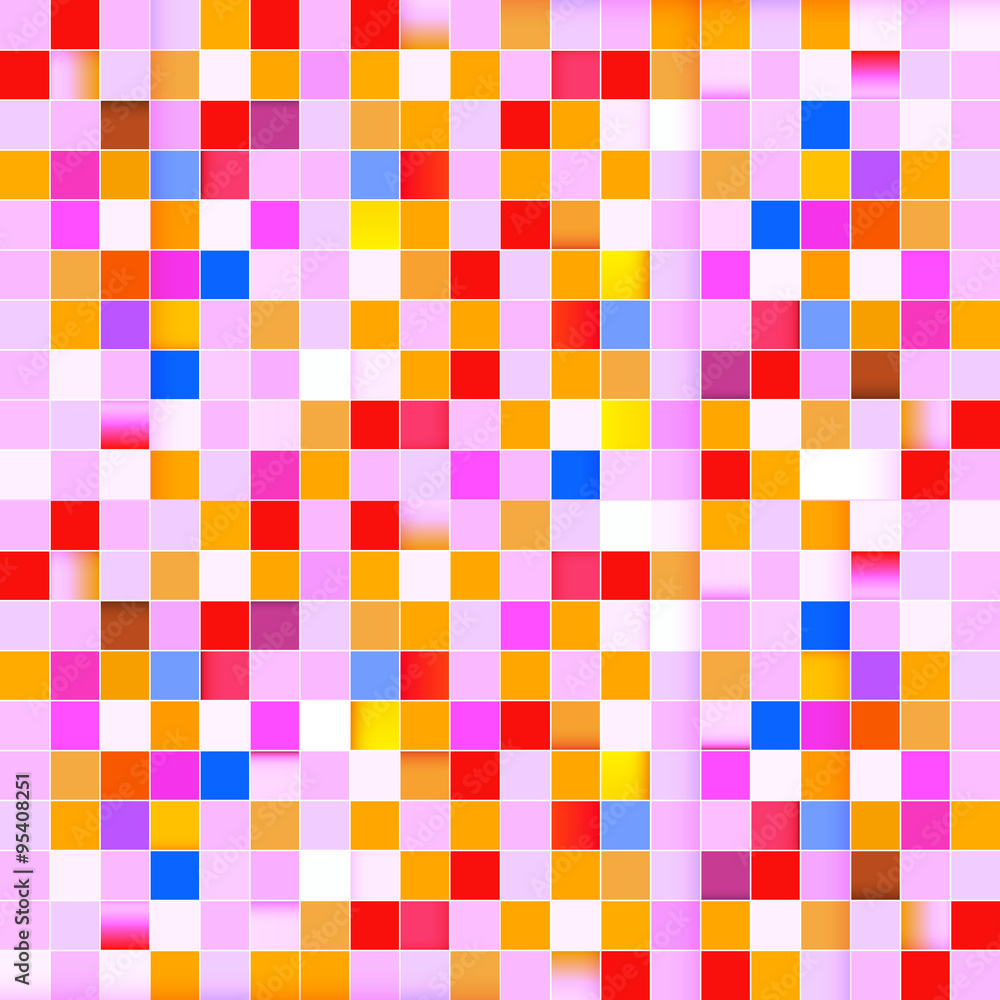 Poster seamless vector retro pink squares background - pattern