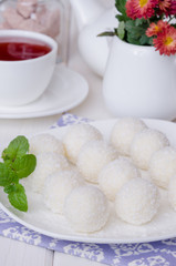 coconut candy with almonds