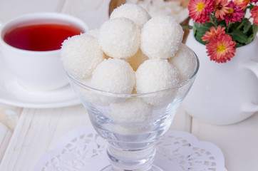 coconut candy with almonds