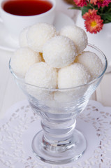 coconut candy with almonds
