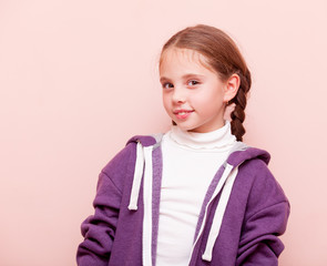 young girl in hoodie