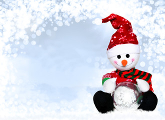 Snowman. Christmas background.