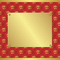 royal background with golden plaque