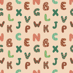 Hand drawn alphabet pattern