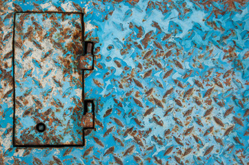 Fondo de metal pintado de azul