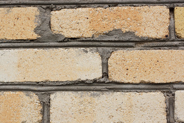 Part of the wall of a yellow brick.