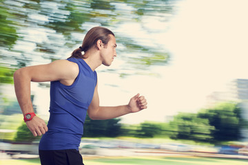 Running young man